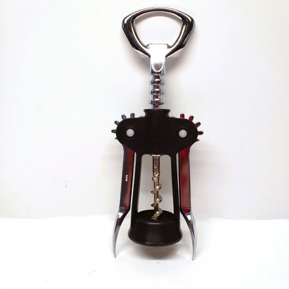 Wing Corkscrew Chrome Plated Steel Wine Bottle Opener Cork Screw Made in ITALY - Picture 8 of 9
